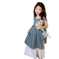 thumbnail image 5 of Conjunto de verano para niñas, camisa a cuadros, pantalones de pierna ancha, conjunto de 2 piezas, Top y pantalones a cuadros de estilo coreano, Combo para niños, 5 of 5