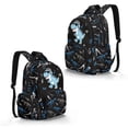 thumbnail image 2 of FKELYI Blue Dinosaur Skeleton Print Kids Backpack for Boys 17 Inch School Backpacks Spacious Bookbag Boys Age 6-16 Casual Daypack for Elementary Student, 2 of 7
