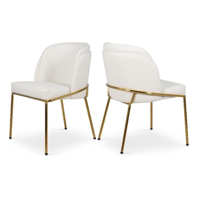 Meridian Furniture Jagger White Vegan Leather Dining Chair (Set of 2)