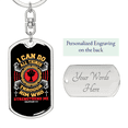 thumbnail image 2 of He Strengthens Me Philippians 4:13 Stainless Steel or 18k Gold Premium Swivel Dog Tag Keychain, 2 of 9