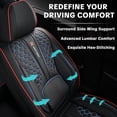 thumbnail image 2 of 2009 for Scion Xd Car Seat Cover, Red Edge Car Seat Covers, Faux Leather Full Set of 5 Seats Anti-Slip Beautify Interior, Give Your Interior a New Look, 2 of 9