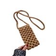 thumbnail image 4 of Bolsas tejidas para teléfono celular wsevypo para mujer con color sólido y patrón calado, 4 of 8