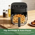 thumbnail image 6 of 4.5 QT Air Fryer,1500W Portable Airfryer with Digital Touch Control 8 Cooking Presets and Visible Window,Dishwasher Safe Basket with No Coating,Up to 400°F -Black, 6 of 9