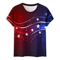 thumbnail image 4 of 4th of July Patriotic T-Shirts Women American Flag Print Casual Short Sleeve Tee Tops, 4 of 6