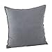 thumbnail image 3 of SARO 13049.ST20S 20 in. Square Fringed Design Linen Pillow with Down Filled  Slate, 3 of 4