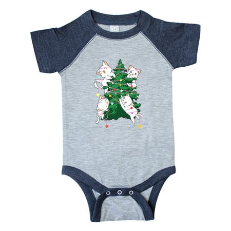 

Inktastic Kawaii Cats Christmas Tree Gift Baby Boy or Baby Girl Bodysuit