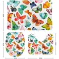 thumbnail image 2 of Non-Slip 3 Piece Bathroom Rug Set Watercolor Butterflies Soft Contour Rug + Toilet Lid Cover + Bath Mat Bathroom Decor, 2 of 3