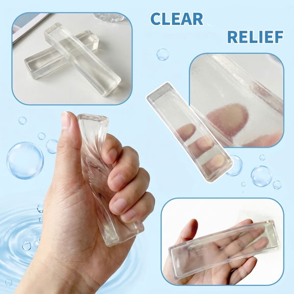 Transparent Long Squishy Toy, Handmade Soft Silicone Squeeze Fidget Toy, Stress Relief Sensory Toy for Adults Kids Anxiety Relief