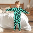 thumbnail image 6 of Mint Green Zebra Print Pattern Cotton Pajamas 2 Piece Set Sleepwear Soft and Comfortable Homewear Nightwear, 6 of 7