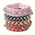 thumbnail image 6 of SPRING PARK Pet Dog Spiked Studded Rivet Faux Leather Pit Bull Dog Buckle Neck Collar, 6 of 7