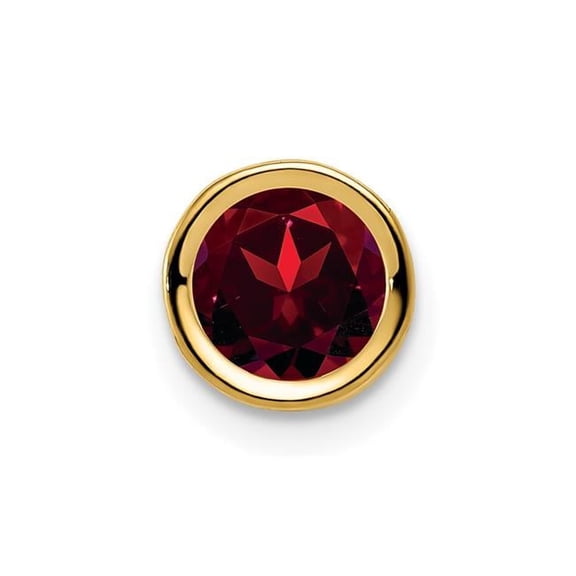 14k Yellow Gold Garnet Bezel Pendant