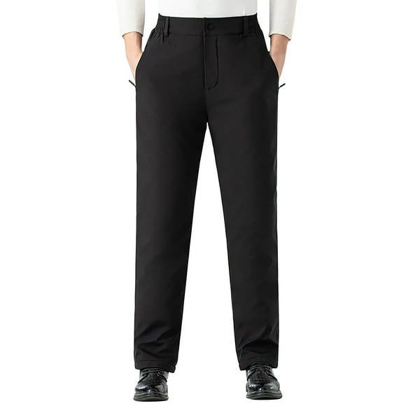 hcuribad Casual Pants,2024 New Men's Plush Casual Thickened Windproof Suit Insulated Straight Tube Business Pants,Mens Dress Pants,Casual Pants,Men's Pants,Joggers for Men,(Clearance) Black 6XL