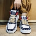 thumbnail image 5 of Men'S Fashion Street High-Top Skateboarding Shoes |  Suitable for Outdoor Activities, Faux Upper, PVC Sole ，Comfortable Non-Slip Lace-Up Sneakers with Wave Pattern, 5 of 8