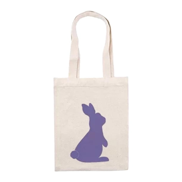 Bolso de mano de lona, 9 x 6,7 pulgada diseño de doble asa Bolso con diseño , Bolsas de comestibles reutilizables R Púrpura Macarena Busket de Pascua