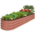 thumbnail image 3 of Best Choice Products 8x2x1ft Outdoor Metal Raised Oval Garden Bed, Planter Box for Vegetables, Flowers - Terracotta, 3 of 9