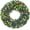 60 Inch - Green Multicolor Lights, variant on Casafield 48" Fir Artificial Christmas Wreath Holiday Décor, 860 PVC Tips for Front Door, Window, or Mantel