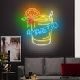 thumbnail image 2 of Craftnamesign Amaretto Neon Light, Amaretto Cocktail Led Sign, Cocktail Bar Signage Wall Art, 2 of 5