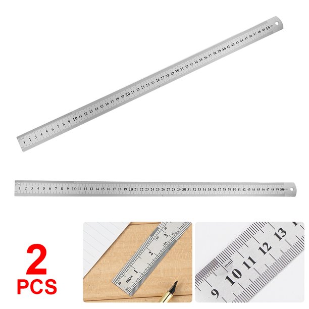 Herramienta Medición Doble Cara Con Recta Metal Acero Inoxidable (500 Mm)