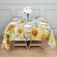 thumbnail image 3 of White Butterfly Bee Sunflower Pattern Square Tablecloth,Waterproof Square Table Cover,Wipeable Spillproof Washable Table Cover for Home Kitchen Party Decor 42"X42"(107x107cm), 3 of 6