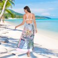 thumbnail image 7 of FORMRS Womens Long Sarong Beach Wrap Semi-Sheer Bikini Skirt Bathing Swimsuit Cover Up, Green Window Sea, 7 of 7