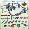 thumbnail image 3 of Carsky Dinosaur Train Track Playset, 144PCS Railway Set with 6 Dinosaur Figures, Various DIY Track, Educational Dino Christmas Toy Gift for Boys and Girls Ages 3+, 3 of 7
