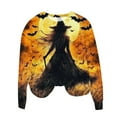 thumbnail image 5 of Lcziwo Witchy Sweatshirt for Women Halloween Long Sleeve Round Neck Shirts Graphic Print Horror Movie Pullover Casual Fall Winter 2025 Tops Multicolor,XXL, 5 of 5