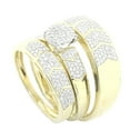 thumbnail image 3 of Midwest Jewellery 1/2cttw Diamond Trio Wedding Rings Set 10K Yellow Gold His and Her 3pc Set, 3 of 4