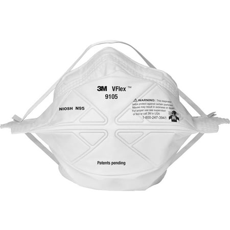 Tekk Protection VFlex Pleated Respirator, White, 20 / Pack (Quantity)