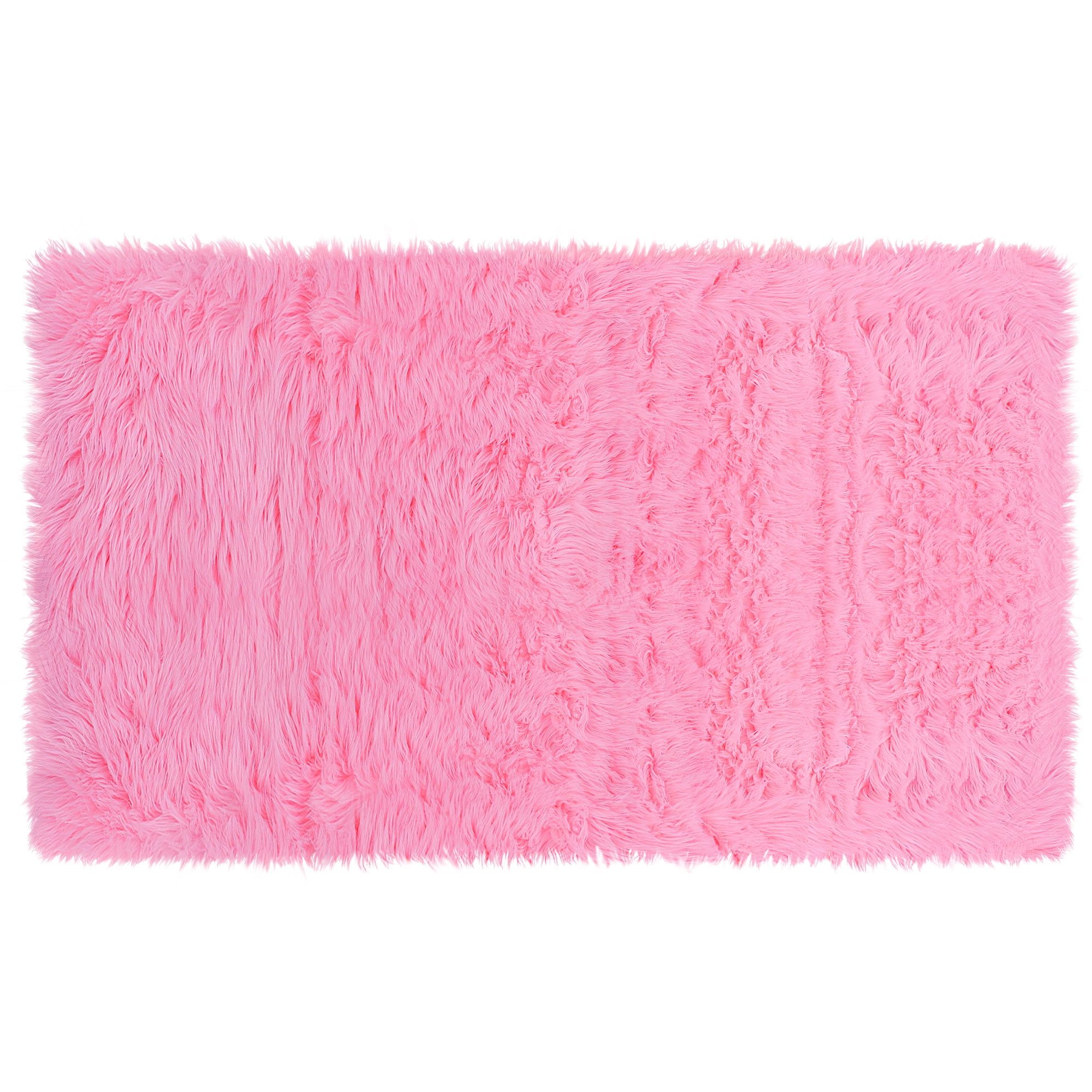Deluxe Soft Faux Sheepskin Fur Series Indoor Shag Area Rug Hot Pink 3
