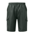 thumbnail image 4 of XIAONU Men's Dark Green Cargo Shorts Elastic Waist Drawstring Pant Multi-Pocket Casual Outdoor Wear Shorts, 4 of 4