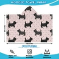 thumbnail image 2 of Scottish Terrier Hooded Bath Towel，60"x35" for Ages 3 To 12 Kids, Quick Dry Lightweight Soft Microfiber Hood Beach Towel Cover Up for Kids, 2 of 7