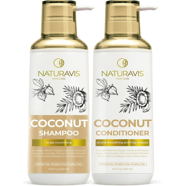 Set de champú y acondicionador Naturavis Coconut con aceite de jojoba
