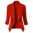 thumbnail image 5 of Clearance! Lisingtool Blazers for Women Women Blazers Coat Slim Cardigan Work office Suit 3/4 Sleeve Jacket formal Coat Red Promotion Sale, 5 of 6