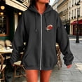 thumbnail image 5 of Gsakboxl Sweatshirt for Women Football Embroidery Full Zip Up Long Sleeve Hooded Sweatshirt, Casual Outer Hood Jacket For Football Lovers Fall Daily Wear, 5 of 8