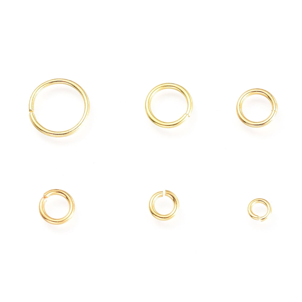 500 g Brass Open Jump Rings Round Golden 4~10x0.8~1mm Inner Diameter: 2.4~8mmDIY