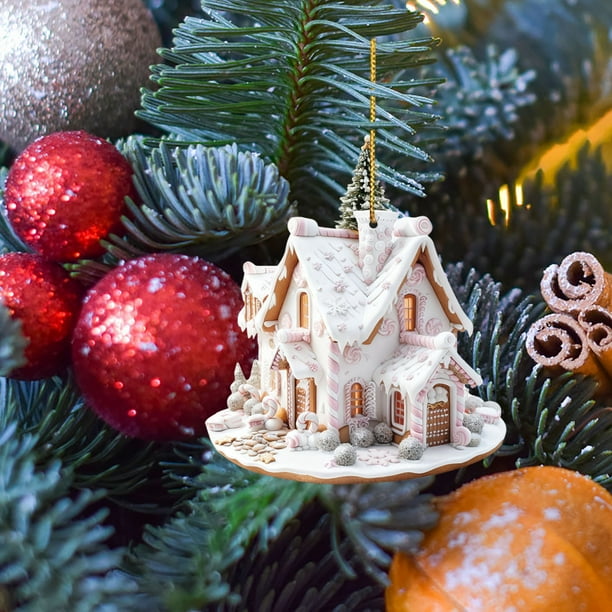 Christmas Hanging Decoration Christmas Tree Decoration Exquisite House Acrylic Hanging Decoration