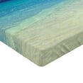 thumbnail image 2 of Ambesonne Tropical Fitted Sheet, Exotic Seashore View, Queen Size, Turquoise Cream, 2 of 3