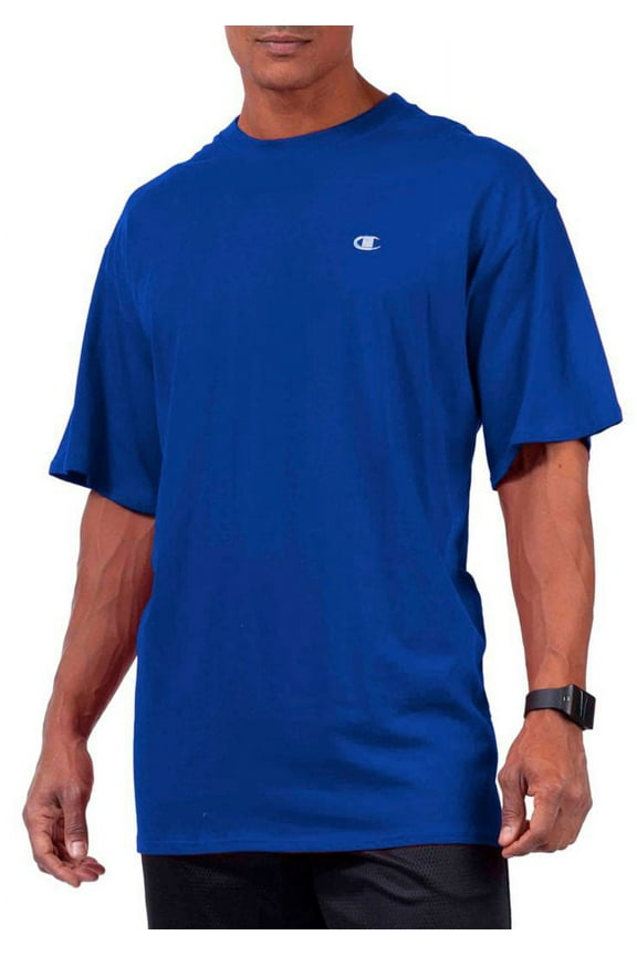 Mens Big and Tall Crewneck Jersey T-Shirt With Left Chest C Logo