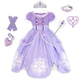 thumbnail image 1 of Disfraz de Princesa Sofía para niñas, vestido de fiesta de lujo, traje de juego de rol de película de Anime, Carnaval Fivean unisex, 1 of 2