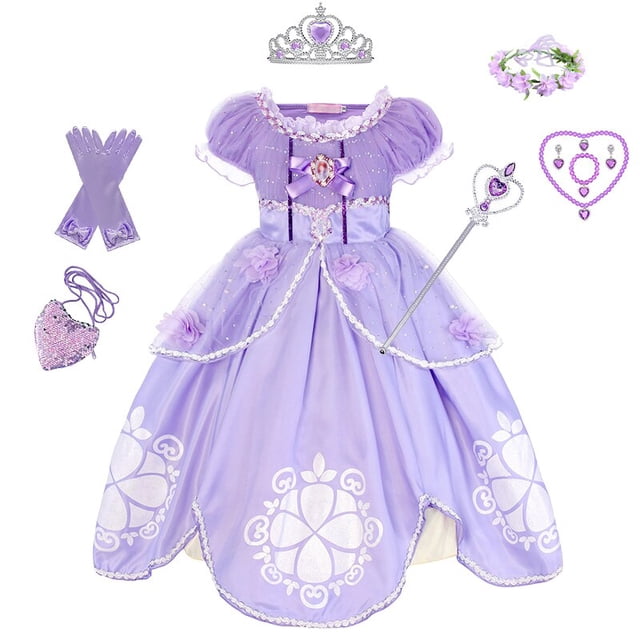 Disfraz de Princesa Sofía para niñas, vestido de fiesta de lujo, traje de juego de rol de película de Anime, Carnaval Fivean unisex