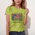 thumbnail image 3 of Rciityk Little Girls 4th of July Outfits Patriotic Independence Day Printed Crew Neck Short Sleeve Shirts, Size 3-15Y, 3 of 5