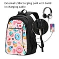 thumbnail image 2 of Balery Cupcakes and Donuts Print USB Charging Backpack for Men and Women - Water-Resistant, Anti-Theft Laptop Backpack with USB Port for Travel, Work, School, and College, 2 of 7