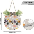 thumbnail image 3 of Coolnut Funny Halloween Elements Welcome Sign Front Door Round Wall Door Sign with Flowers Hanging Sign for Entryway Front Porch Hallway Yard Garden Home Decor, 3 of 7