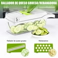 thumbnail image 4 of Cortador de Verduras, Todo 12 en 1 Picador Rallador de Verduras Multifuncional con Contenedor, Pelador, 6 Cuchillas de Acero Inoxidable, Rayadores de Mandolina de Cocina para Papas y Cebolla(Blanco), 4 of 7