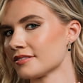 thumbnail image 4 of Gem Stone King 925 Silver and 10K Yellow Gold Black Sapphire and Lab Grown Diamond Dangle Earrings for Women | 2.36 Cttw | Gemstone September Birthstone | Round 6MM, 4 of 6