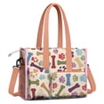 thumbnail image 2 of Teacher Tote Bag,Paw Prints and Bones Teacher Utility Tote Bag,Large Work Tote Bags for Women with Multiple Pockets,Top Zipper Closure,13.8x10.6x6.7 Inch, 2 of 5