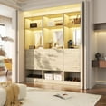 thumbnail image 6 of iSunirm Closet System with Drawers and Mirror, 25 Inch Freestanding Closet Organizer with Storage Shelves, Walk In Closet Tower for Closet, Bedroom, 25'' W x 15'' D x 80'' H, White Oak, 6 of 8