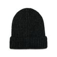 thumbnail image 3 of Time and Tru Women's Rib Beanie, One Size Fits Most, Black Soot, 3 of 3