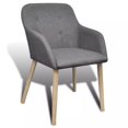 thumbnail image 5 of 2/4/6 Upholstered Dining Side Chair Oak Frame w/ Armrest Dark Gray, 5 of 11