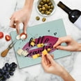 thumbnail image 4 of Hello Cutting Board, Lip Shape in Vibrant Watercolor with a Phrase of Love Printed over with Hearts, Decorative Tempered Glass Cutting and Serving Board, Small Size, Magenta Black, by Ambesonne, 4 of 5